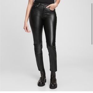 High Rise Faux-Leather Vintage Slim Jeans NWT 26P